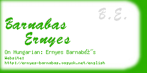 barnabas ernyes business card